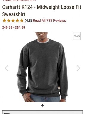 Carhartt Loose Fitting Sweatshirt, grey, M; Never worn